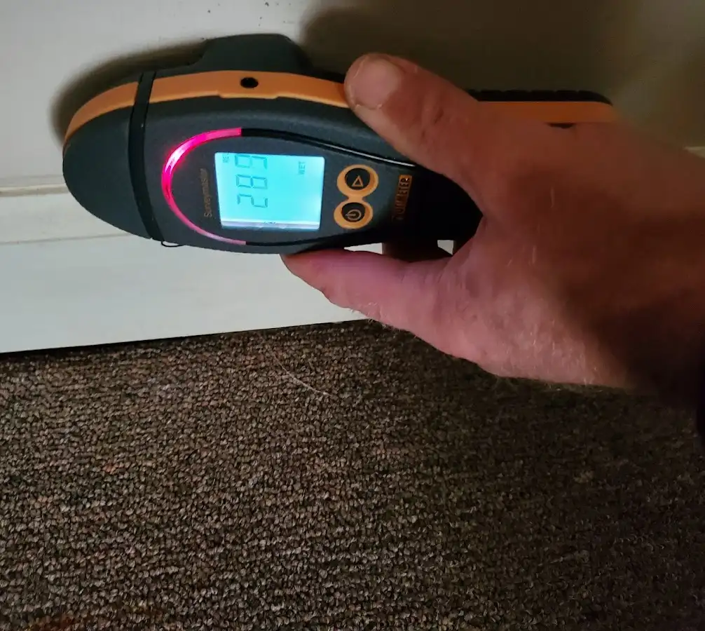 Moisture detection at baseboard during Mold Inspection & Testing in Lakeland